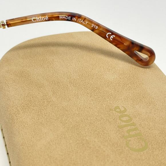 CHLOE 52mm frames Khaki green Mod Rectangle Full Plastic Rim filigree metal arms - Picture 10 of 16